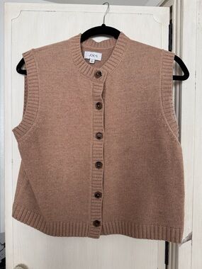 Joe's Jeans Taupe Button-Front Knit Vest